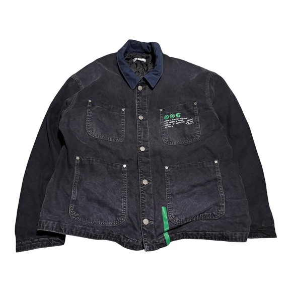 Hidden NY Double Sided Designer Quilt Lined Zip Canvas Jacket Men's Boxy Large - Picture 1 of 8